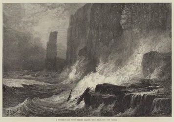 Ein westlicher Sturm auf den Orkney-Inseln, Roray Head, Hoy