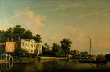 Ansicht von Alexander Popes Villa, Twickenham, am Ufer der Themse