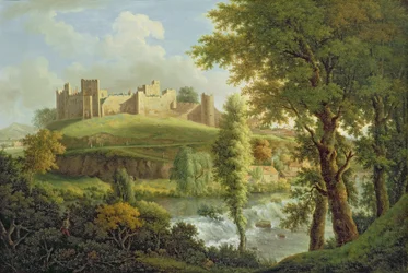 Ludlow Castle mit Dinham Weir, von Südwesten, ca. 1765-69