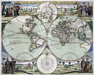 Eine neue Weltkarte, um 1702