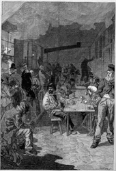 Ansicht des Ofens der Société philanthropique de la rue de Sèvres, wo die Armen von Paris eine Mahlzeit erhalten