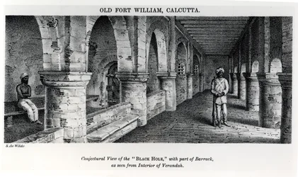 Altes Fort William, Kalkutta, mit einer vermuteten Ansicht des 