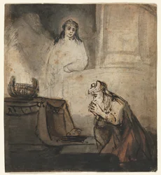 Engel erscheint Zacharias, drittes Viertel des 17. Jahrhunderts