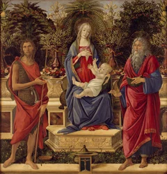 Thronende Madonna mit Kind und Heiligen, 1485