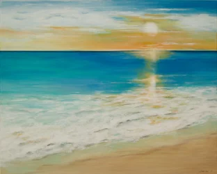 Meereslandschaft bei Sonnenuntergang