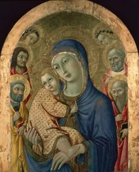 Die Madonna und das Kind mit Heiligen und Engeln