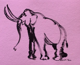 Abstrakter Rosa Elefant