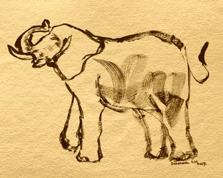 Ausdrucksstarke Elefant Zeichnung