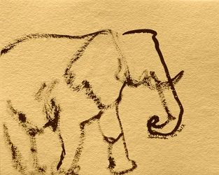 Minimalistische Elefant Zeichnung