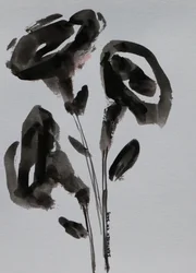 Minimalistische Tintenblumen