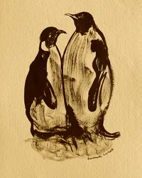 Familienporträt von Pinguinen