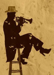Silhouette eines gefühlvollen Trompeters