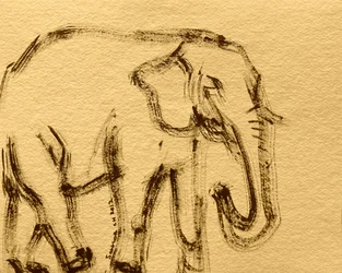 Wilde Elefant Skizze