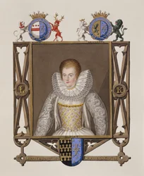 Porträt von Lettice Knollys (ca. 1541-1634), Tochter von Sir Francis Knollys aus Memoirs of the Court of Queen Elizabeth, veröffentlicht 1825