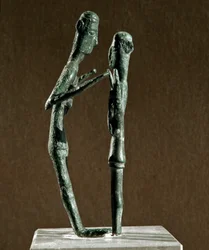 Nuragische Kultur (Nuraghi) Sardinien: Skulpturengruppe aus Bronze-Ringern. 8.-7. Jahrhundert v. Chr. Cagliari, Museo Nazionale Archeologico, Sardinien, Italien