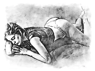 Schlafende Frau