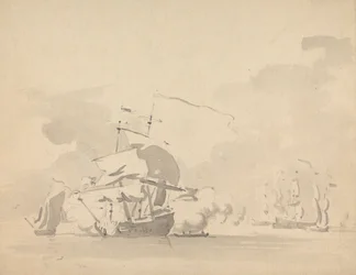 Schiffe und Segelboote auf ruhiger See