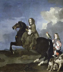 Porträt von Königin Christina von Schweden 1626-1689 zu Pferd, 1653-1654