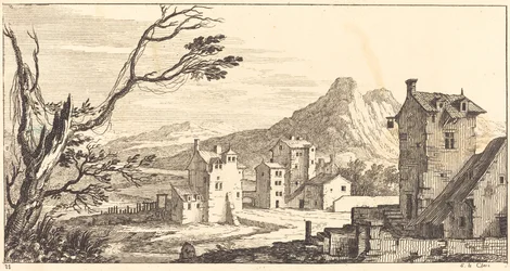 Landschaft mit Häusern