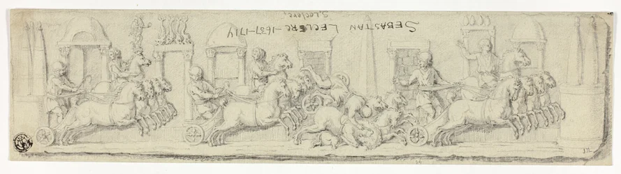 Antikes Relief eines Wagenrennens