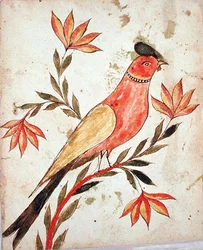 Vogel nach rechts blickend