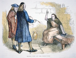 Martha Corey wird während der Hexenprozesse von Salem im Jahr 1692 der Hexerei beschuldigt