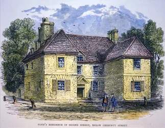 Wohnsitz von William Penn in der Second Street, unterhalb der Chestnut Street, Philadelphia