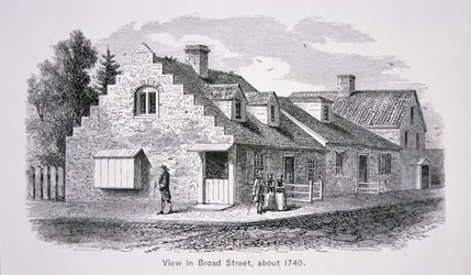 Ansicht der Broad Street, New York City um 1740