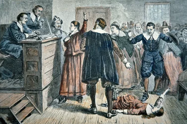 Hexen von Salem - ein verzaubertes Mädchen bei einem Prozess im Jahr 1692