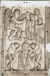 Karolingische Kunst: Heilige Frauen am Grab (Elfenbeinrelief)