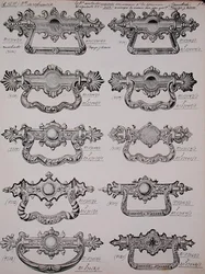 Türklopfer, aus einem Handelskatalog für Haushaltswaren und Beschläge, ca. 1890-1910