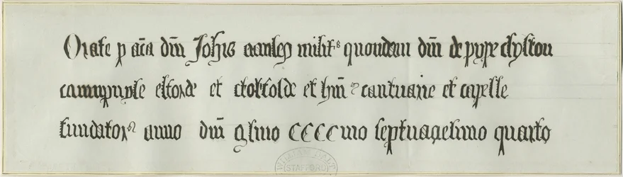 Elford Church: Grab von Sir John Stanley: Feder- und Tintenzeichnung, undatiert [?19. Jahrhundert]