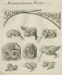 Lichfield - Kaminstück im Kloster: Feder- und Waschzeichnung, undatiert [? spätes 18. Jahrhundert]