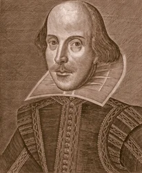 Porträt von William Shakespeare, graviert von Martin Droeshout