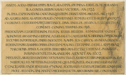 Wolverhampton - Lateinisches Epitaph von Admiral Richard Leveson in der St. Peter