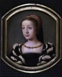Renée von Frankreich (1510-1575), Herzogin von Chartres und Montargis, dann Ferrara, jüngste Tochter von Ludwig XII. und Anne von Bretagne. Kopie von M. Juilleau