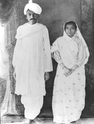 Kasturba (1869-1944) und Mahatma Gandhi (1869-1948)