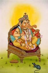 Lord Ganesh Ganpati Miniaturmalerei auf Papier