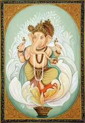 Lord Ganesh Ganpati Miniaturmalerei auf Papier