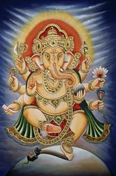 Lord Ganesh Ganpati Miniaturmalerei auf Papier