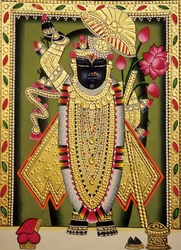 Lord Shrinathan Nathdwaran Miniaturmalerei auf Papier