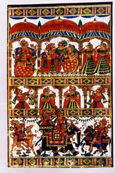 Miniaturstoffmalerei, Indien