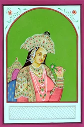 Miniaturmalerei der Mughal-Königin Mumtaz Mahal