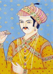 Miniaturmalerei von Mughal-Kaiser Akbar