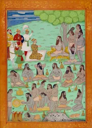 Souverän und Guru-Hof des Shah Alem. Indische und persische Miniaturen in 