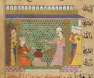 Sultan Ghiyath al-Din überwacht die Zubereitung von Medikamenten, aus dem Ni