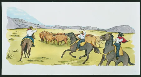 Argentinien - Gauchos sammeln Rinder in der Pampa