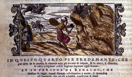 Bradamante entreißt Brunel ihren verzauberten Ring, dank dem sie die Macht von Atlante zerstört und Roger befreit