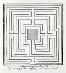 Labyrinth des Gartens der Villa Papafava, Padua, aus "Villen, Gärten und Landschaften in Venedig" von A. Volkamer