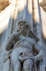 Telamon an der Fassade des Mailänder Doms, Lombardei, Italien (Detail)
